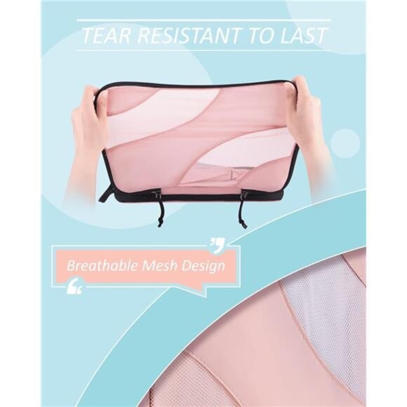 Compression Packing Cubes for Travel, 6 Set Travel Packing Cubes for Suitcases - Picture 5 of 7